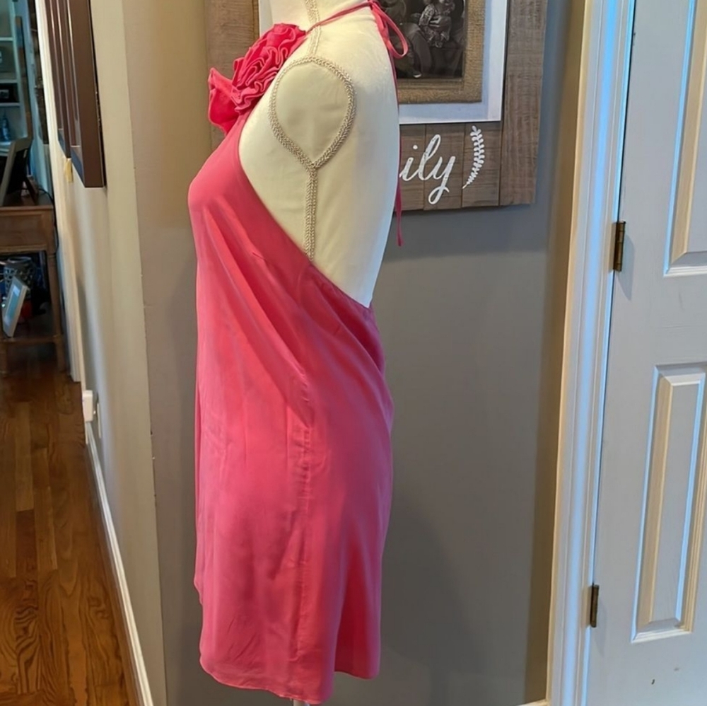 Alice + Olivia Silk Floral Halter Mini Dress - Picture 4 of 7